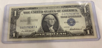 (1) $1 Bill Series 1957 G 07076387 A Silvernote