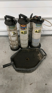 (4) Automotive Fluid Management Items – (3) Mityvac Fluid Evacuators, (1) Drain Pan [SP19]