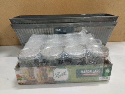 Wide Mouth Ball Mason Jars 16oz 12pack, and (2) Window Planter Boxes 24" (r3)