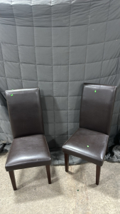 (2) Leather Chair Set