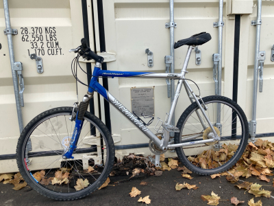 26” Specialized RockHopper Silver and Blue Bike