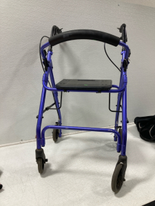 (1) Rollater Walker With Seat, With Comfort Grip and 6 inch Wheels, Durable Folding Mobility