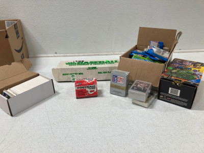 Box Full Of Baseball & Football Cards, Topps Brand And More!