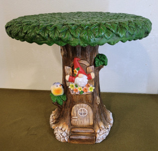 (1) 26" x 26" Gnome Dwarf House Statue Figurine Resin Table for Garden, Patio, Yard Lawn, Porch