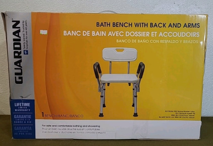 (1) Guardian Bath Bench Seat W/Arms