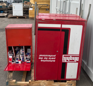 (3) Red Mighty Storage Cabinets