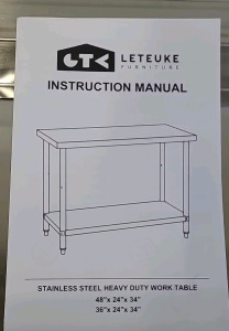 (1) Leteuke 2-Tier Stainless Steel Prep Table, 24" x 36"