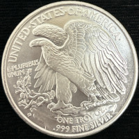 Walking Liberty One Troy Oz .999 Fine Silver Bullion Coin - 2