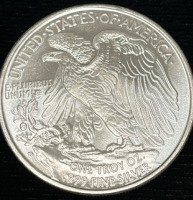 Walking Liberty One Troy Oz .999 Fine Silver Bullion Coin - 2