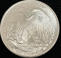 Walking Liberty One Troy Oz .999 Fine Silver Bullion Coin - 2