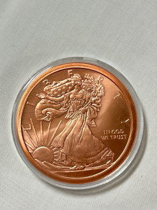 5 Oz. Copper Round/ Paperweight "Lady Liberty"