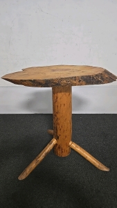 (1) Handmade Rustic Wood Side Table