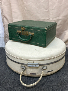 Vintage American Tourister Round Suitcase and Jewelry Box