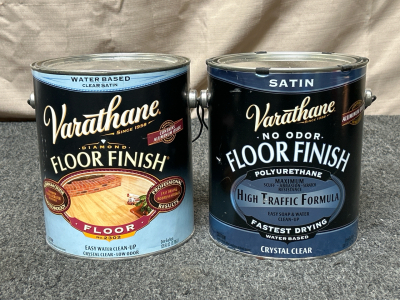 (2) Gallons of Water Based Satin Varathane Floor Finish