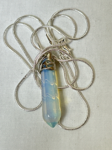 Opal Hexagonal Gemstone on .925 Necklace