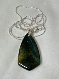 69.20 Ct. Dragon Bloodstone Inverted Triangle .925 Necklace