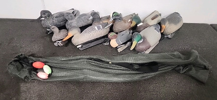 9 Duck Decoys and Bag