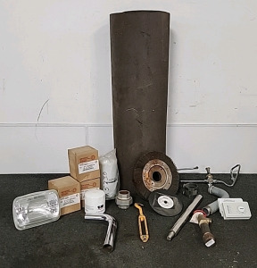 Roofing Tar Paper(over half a Roll) Large wheel Brush. (4)Detroit Diesel 41152002A Oil Filters. 6"-1/2" and much more