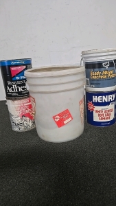 (1) Can of Armstrong Resilient Tile Adhesive (1) Can of Roofer's Choice Plastic Roof Cement and More!