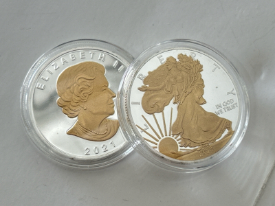 (2) Elizabeth II Coin and Liberty Coin