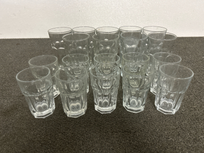 9 Tall Glasses and 10 Small Glasses