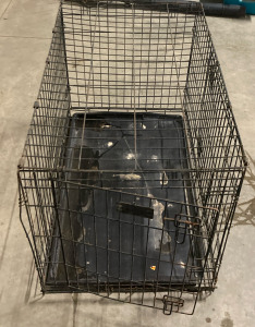 Foldable Pet Metal Cage With Plastic Bottom