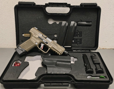 Canik TP9 Elite Combat 9mm Semi Automatic Pistol With Case, (4) Extra Magazines, And Accessories-- T6472-22BN08116