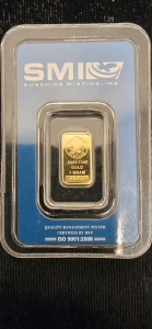 1g .9999 Fine Gold Bar
