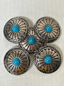 (5) Silver and Turquoise Conchos
