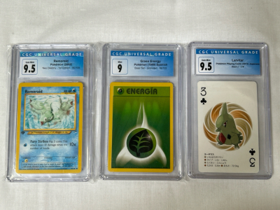 (3) Graded Pok&eacute;mon Cards