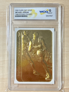 1998 Fleer 23kt Gold Michael Jordan Graded Card Mint 10