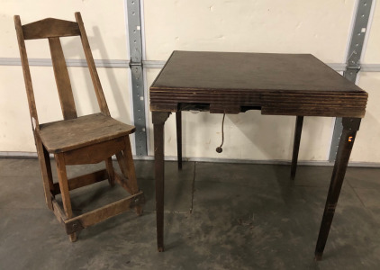 Vintage Hammond Electric Bridge Table & Chair
