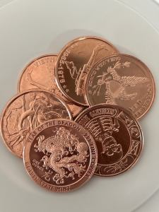 (6) 1-Oz .999 Fine Copper Rounds