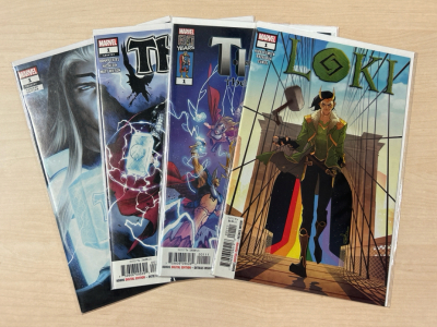 (4) Collectible Marvel Comics: Thor and Loki