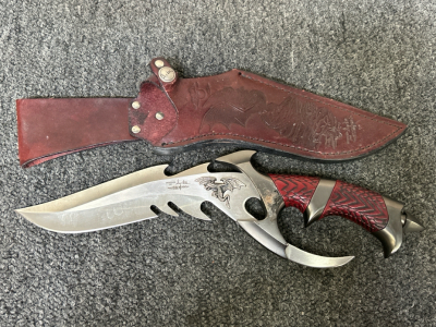 1996 Dragon Lord Gil Hibben Fantasy Knife with Leather Sheath