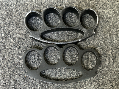 (2) Black Paperweights