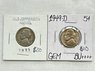 (2) Vintage Nickels : 1951 And 1949-D