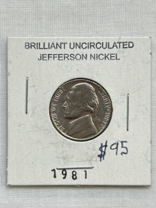 1981 Brilliant Uncirculated Jefferson Nickel
