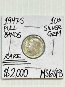 1947-S Full Bands Rare Silver GEM