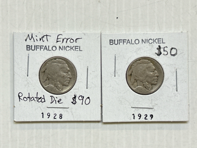 1928 and 1929 Buffalo Nickels