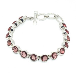 Silver Certified Pink Quartz Triplet(28.9ct) Bracelet