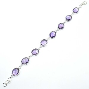 Silver Amethyst(16.35ct) Bracelet