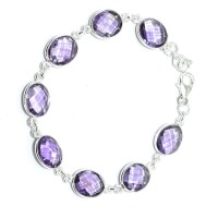 Silver Amethyst(16.35ct) Bracelet - 3
