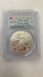 1 Troy Ounce 2013 Silver Eagle/Walking Liberty Round