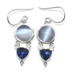 Silver Blue Mystic(9.9ct) Earrings