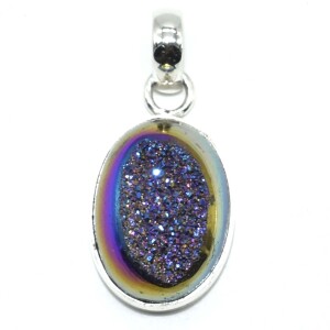 Silver Rainbow Druzy(9.4ct) Pendant