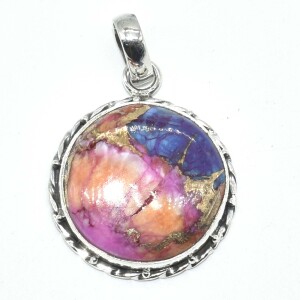 Silver Pink Spiny Oyster Turquoise(10.8ct) Pendant