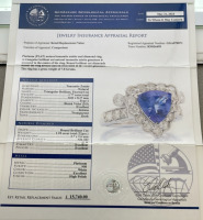 Platinum 1.77kt. Triangular Cut And Faceted. Natural Tanzanite Zoisite And Round Cut And Faceted 1.28kt. Diamond Ring Size 6-1/2 (Retail Value $15,740.00) - 4