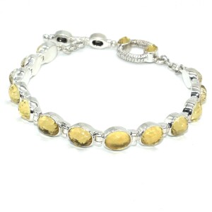 Silver Yellow Mystic Quartz(15.4ct) Bracelet