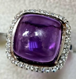 $260 Silver 9.86G Amethyst Ring